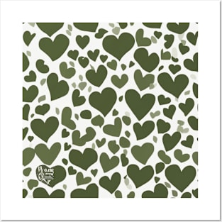 Heart Olive Green Shadow Silhouette Anime Style Collection No. 241 Posters and Art